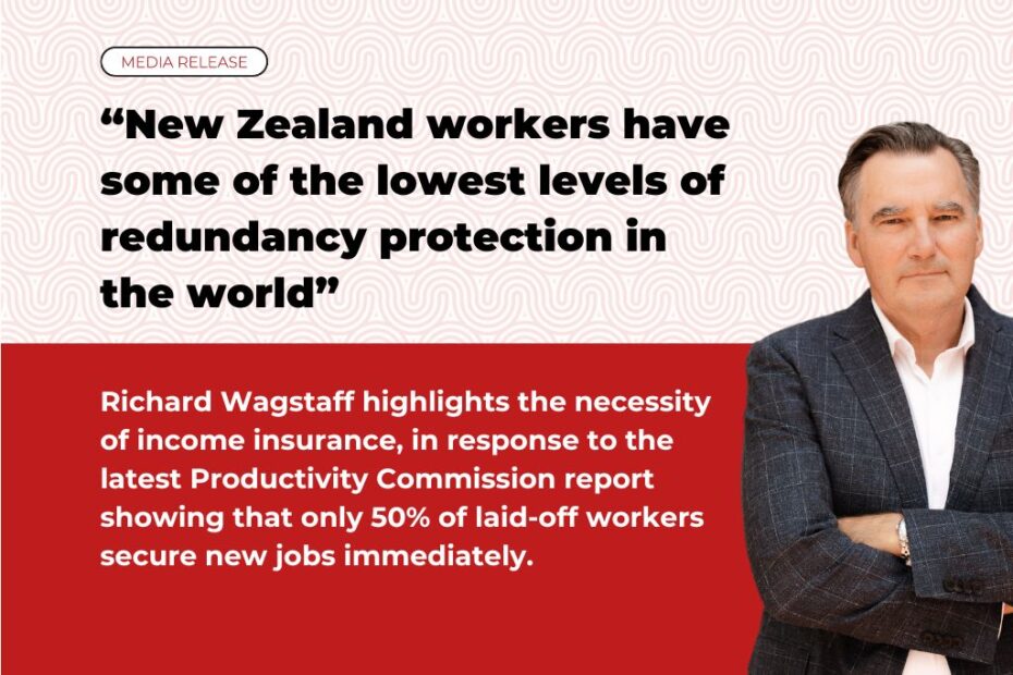 “New Zealand workers have some of the lowest levels of redundancy protection in the world” Richard Wagstaff highlights the necessity of income insurance, in response to the latest Productivity Commission report showing that only 50% of laid-off workers secure new jobs immediately.