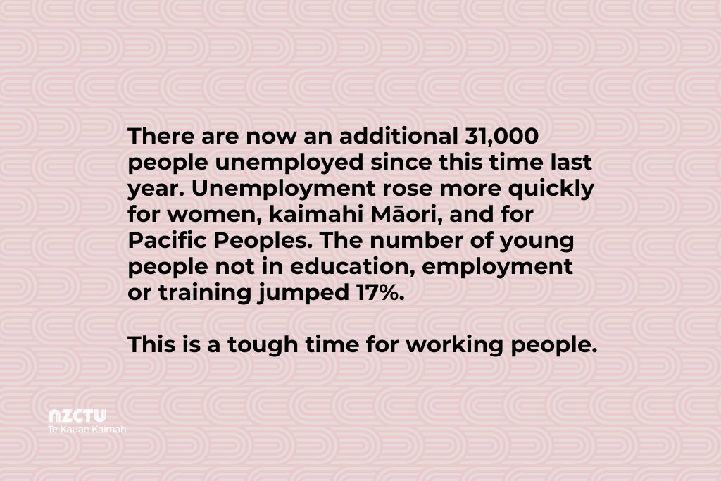 Unemployment data shows need for the Government to act now - NZCTU