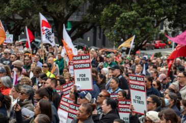 Attendees at the Fight Back Together Maranga Ake hui in Wellington. 23 October 2024