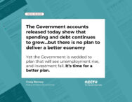 The Government accounts released today show that spending and debt continues to grow...but there is no plan to deliver a better economy. Yet the Government is wedded to plan that will see unemployment rise, and investment fall. It’s time for a better plan.