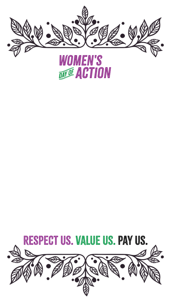 Women's Day of Action Instagram reel frame