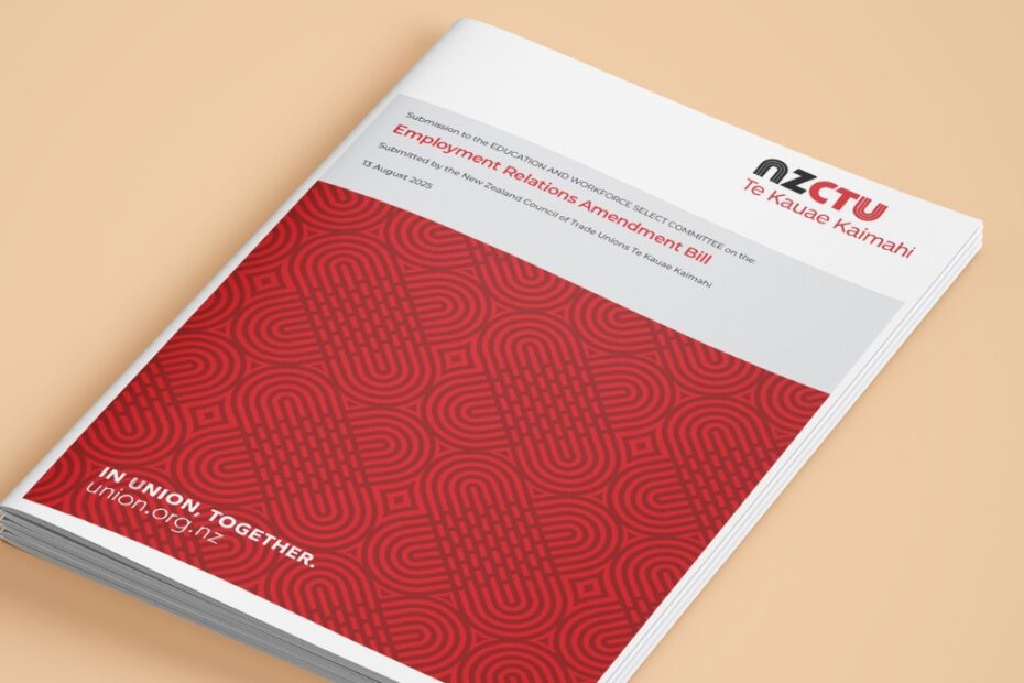 Cover of the Employment Relations Amendment Bill submission