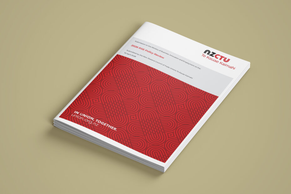 Cover of NZCTU Submission on the 2026 RSE Policy Review
