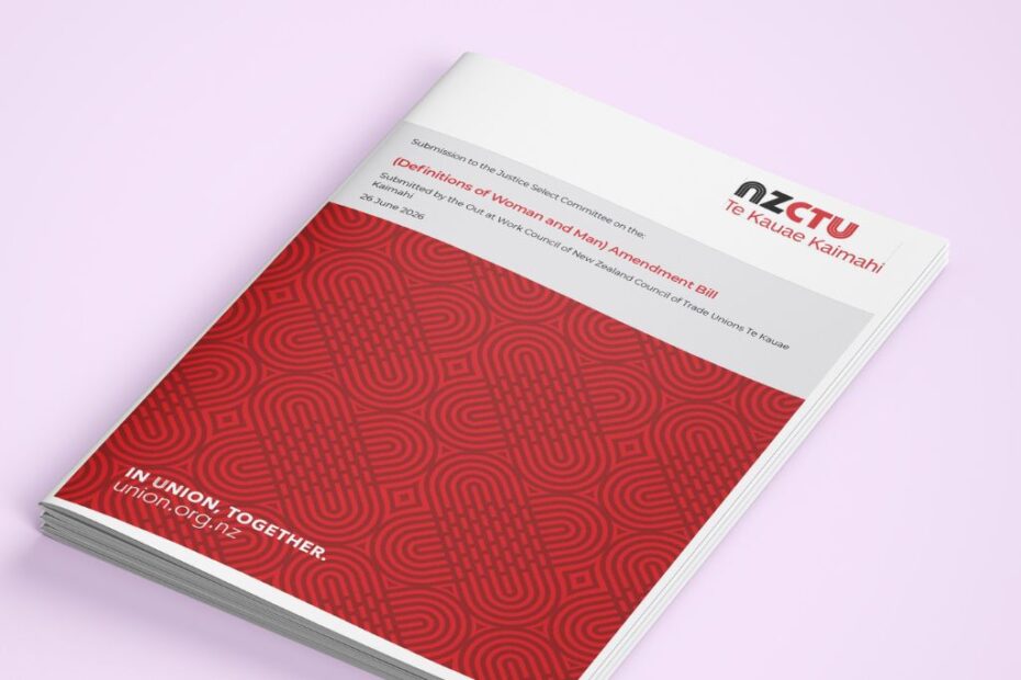 cover of NZCTU's Submission on the Legislation (Definitions of Woman and Man) Amendment Bill